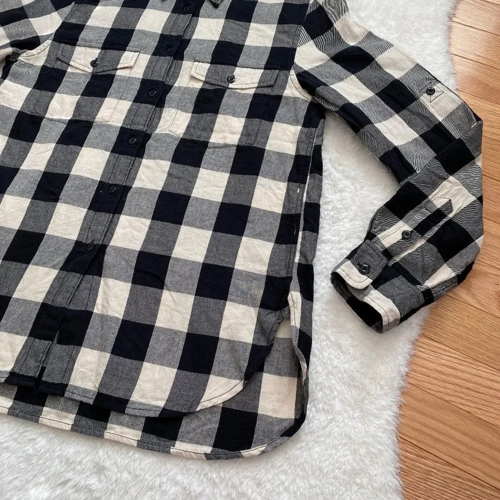 Denim & Supply NWOT Ralph Lauren Women's Long Sleeve Cotton Shirt, Black/Wh, M - Picture 8 of 9